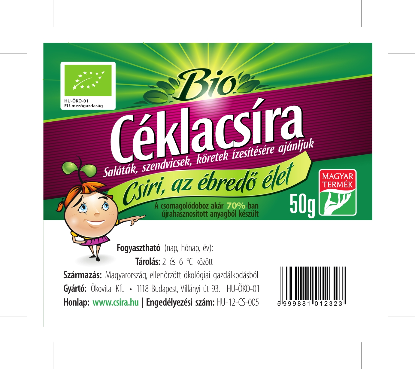 Bio Céklacsíra 50g